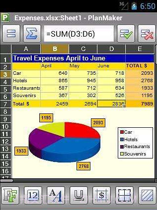 Office2012:PlanMaker截图1