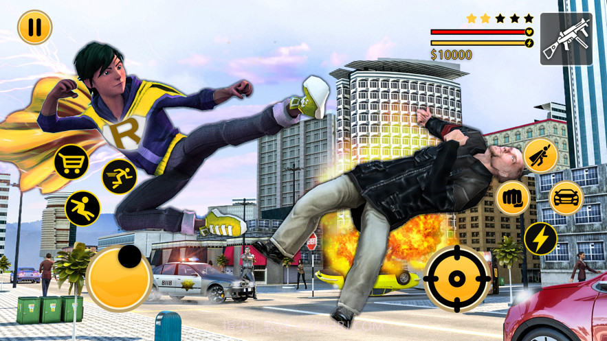 飞行超人机器人火柴人绳索英雄截图4