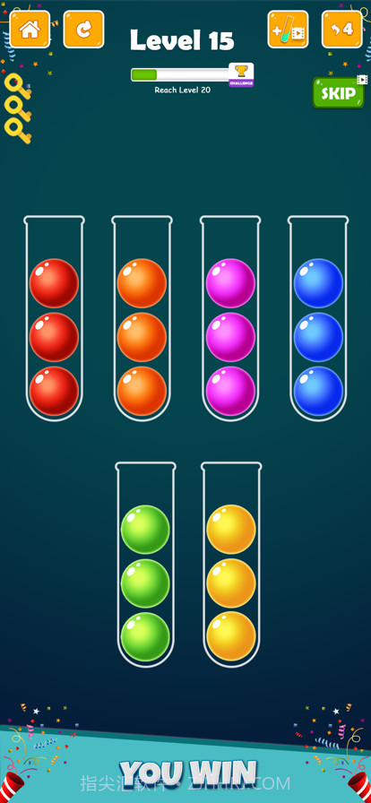 球颜色排序谜游戏截图5 球颜色排序谜游戏截图5